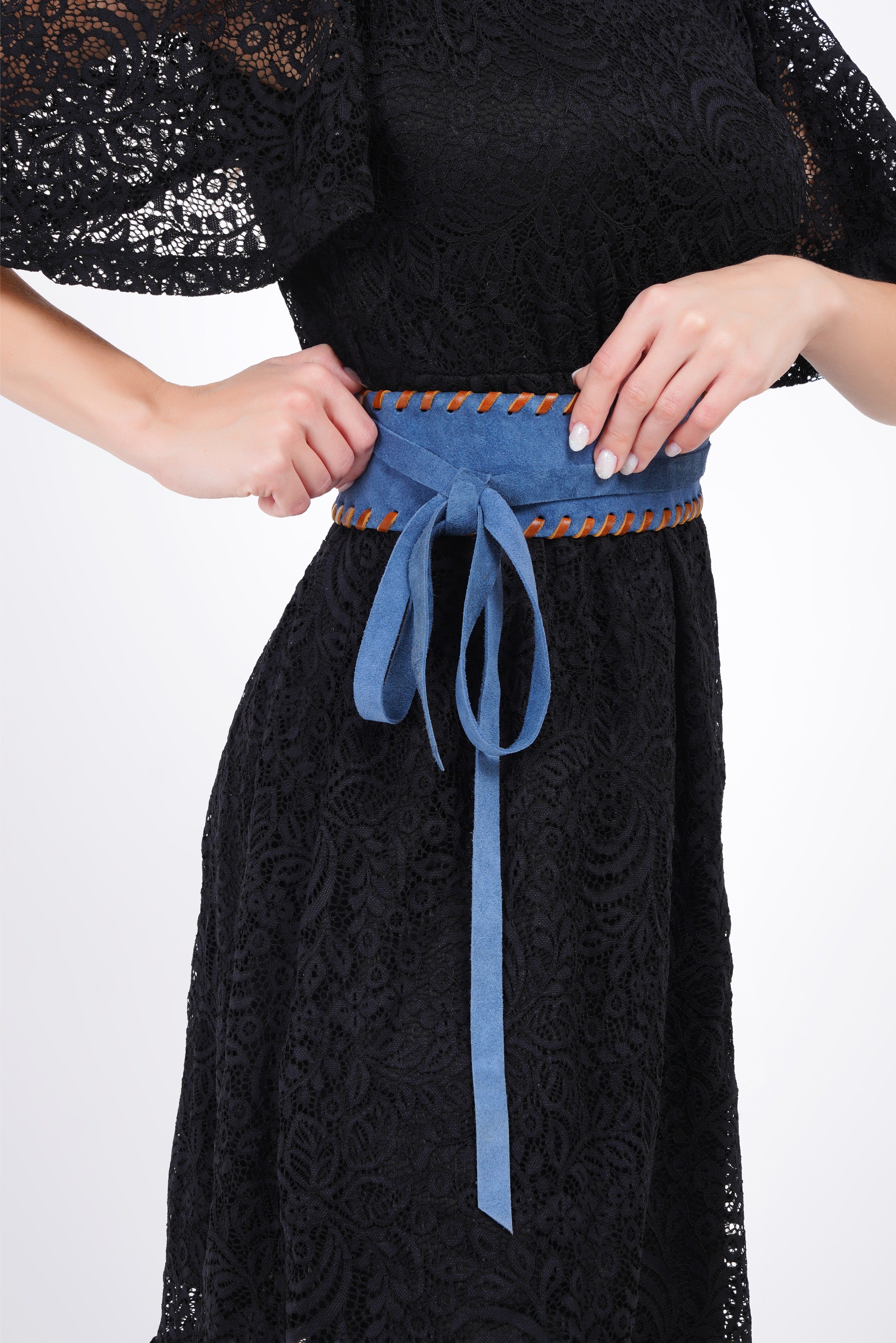 Ocean Suede Leather Wrap Belt - Urban Lilith
