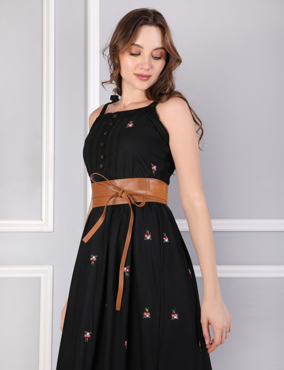 Classic Tan Leather Wrap Belt