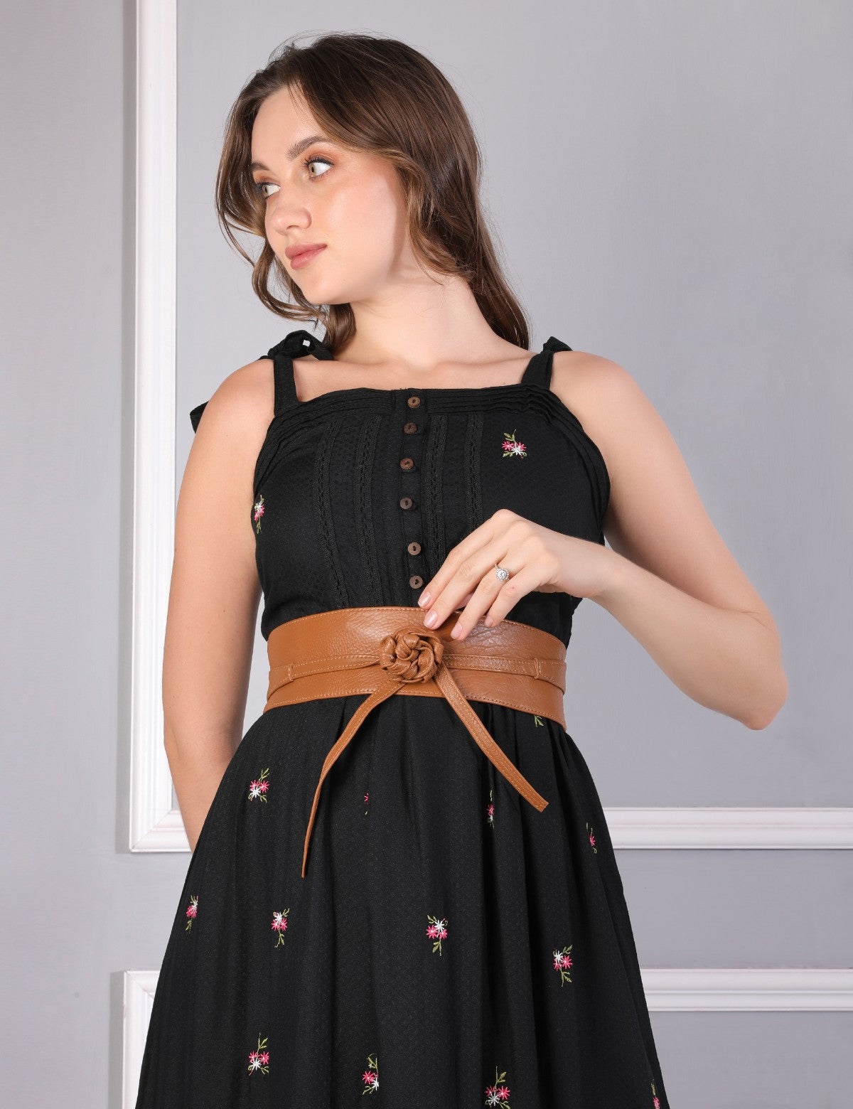 Classic Tan Leather Wrap Belt