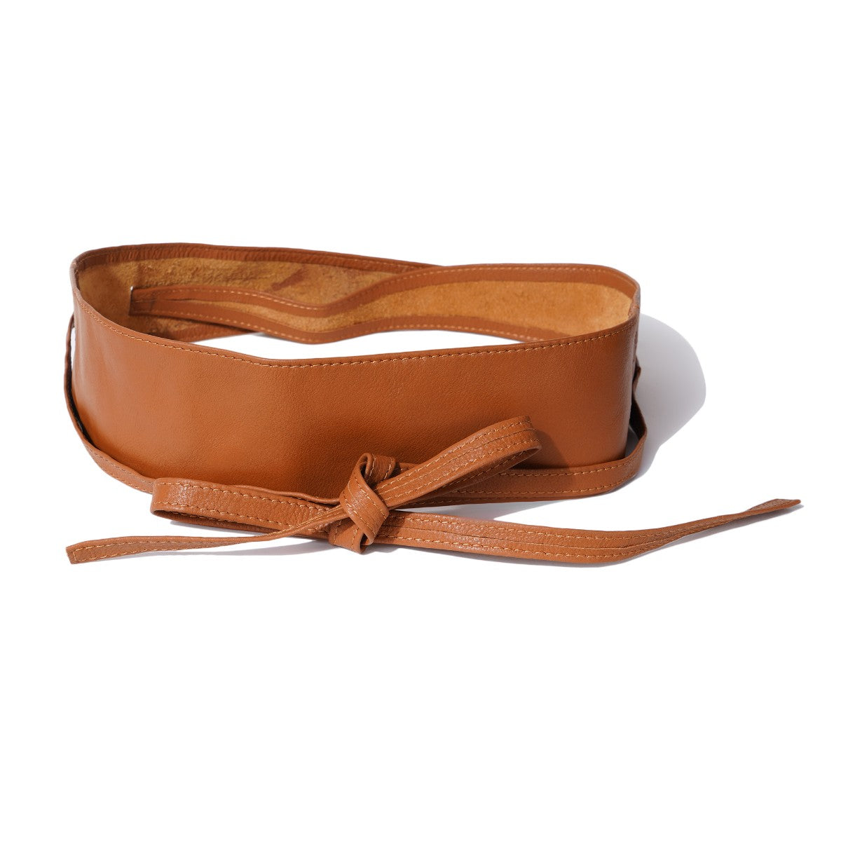Classic Tan Leather Wrap Belt