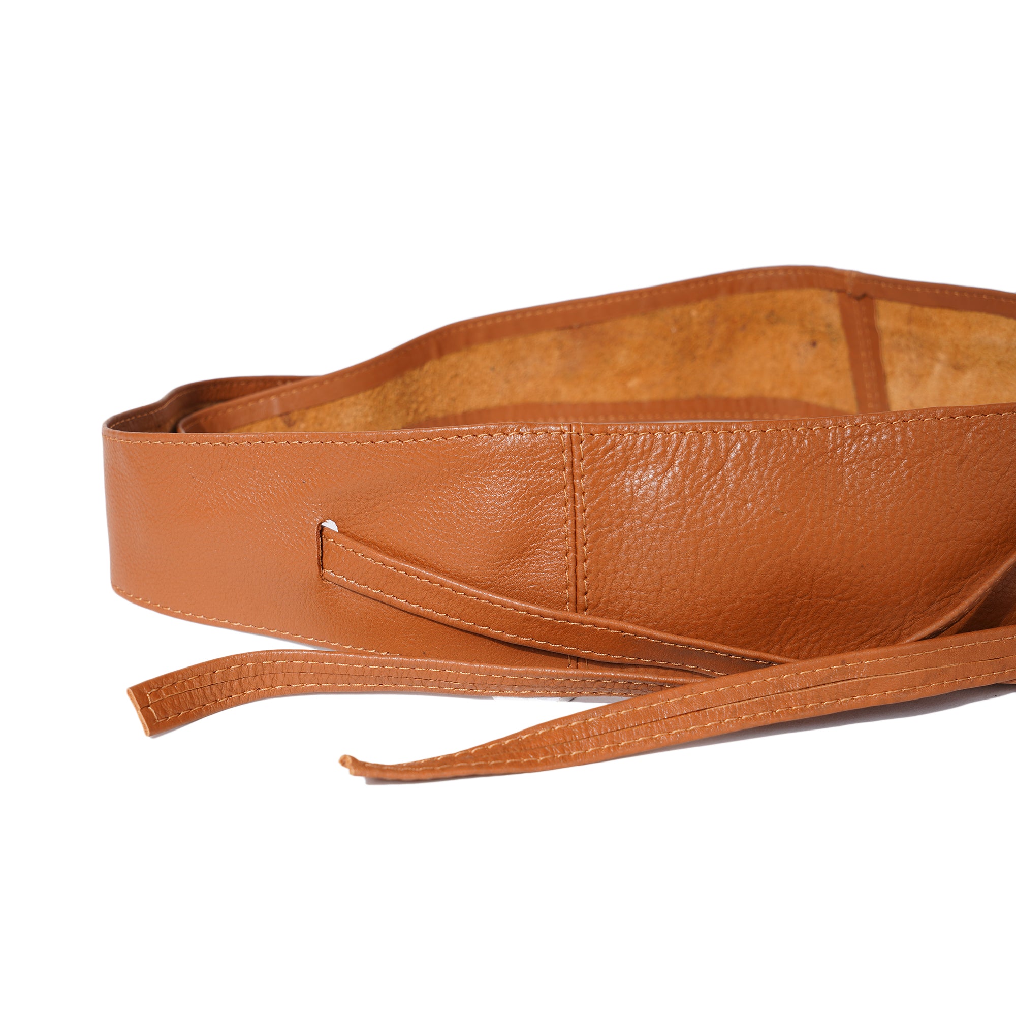 Classic Black Leather Wrap Belt