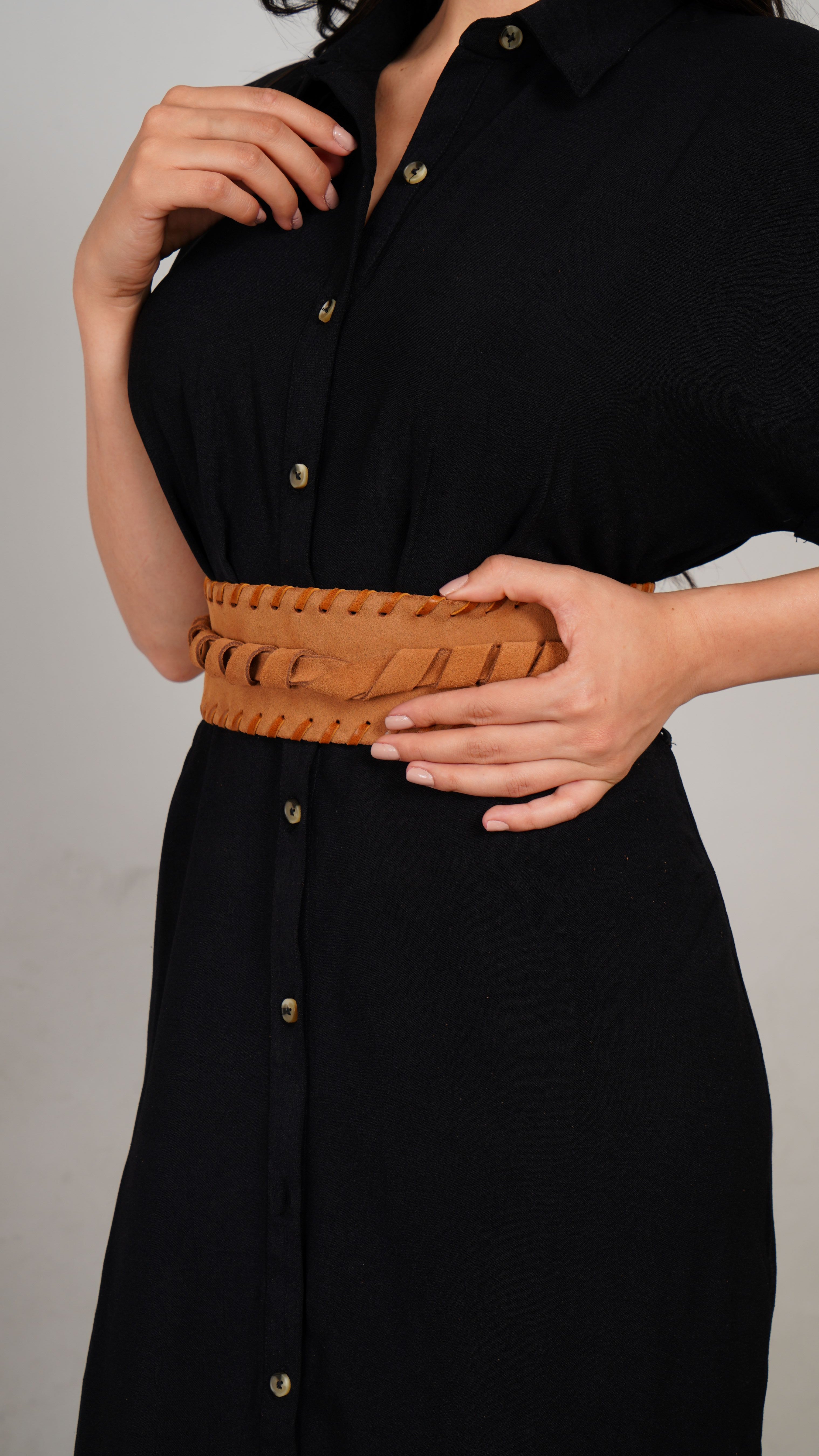 Brown Suede Leather Wrap Belt - Urban Lilith