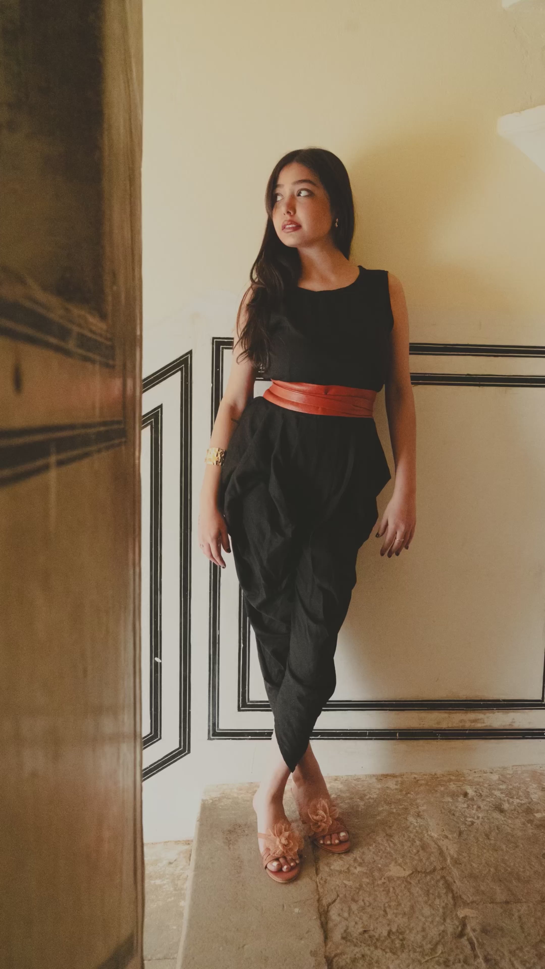 Burnt Orange Leather Wrap Belt - Urban Lilith